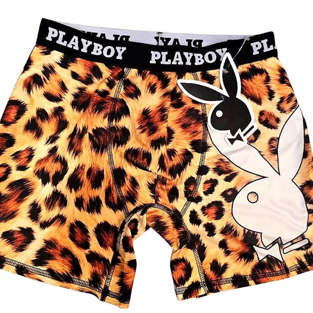 PLAYBOY Logo Bunny Leopord Print Boxer Briefs